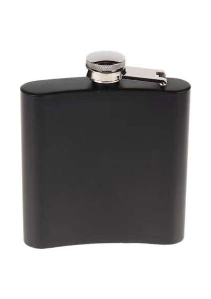 Siyah 6 Oz Çelik Cep Içki Kanyak Matarası