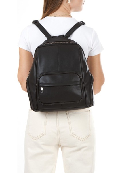 Kadın Vegan Deri Sırt Çantası - Siyah - NEW359 fiyatları