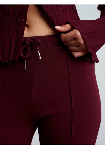 71891 Beli Lastikli Ispanyol Paça Eşofman-Bordo fırsatları