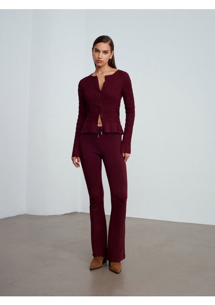 71891 Beli Lastikli Ispanyol Paça Eşofman-Bordo modelleri