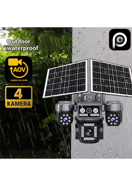 Z7PRO Dual Solar Güvenlik Kamerası AOV 4G Sim Kartlı PTZ Hareketli Gece Görüşlü Güneş Panelli Kamera fiyatları