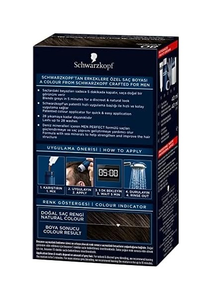 Schwarzkopf Men Perfect Saç Boyası 80 - Kahve Siyah, 80 ml modelleri