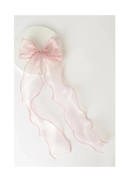 Pembe Organize Uzun Kuyruklu Fiyonk Detaylı Otomatik Toka