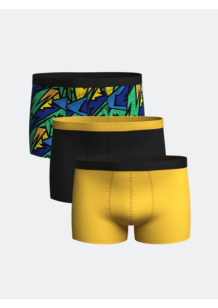 Yeni Sezon Standart Kalıp Pamuklu Esnek Erkek Boxer 3'lü