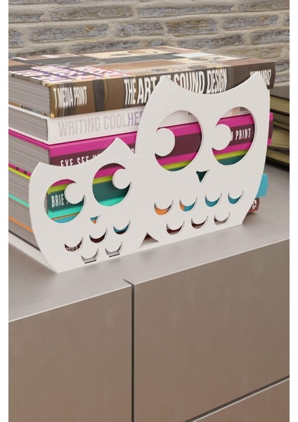 Dekoratif Beyaz Desenli Metal Kitap Tutucu Metal Kitap Desteği MK16B