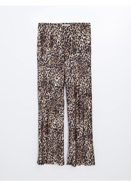 Yeni Sezon Beli Lastikli Leopar Desenli Kadın Pantolon indirimleri