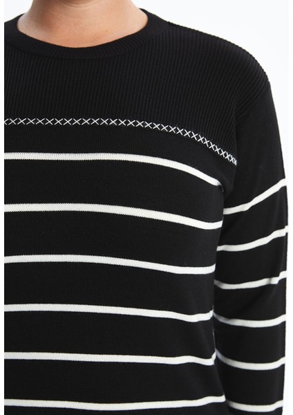 Yeni Sezon Bisiklet Yaka Çizgili Kadın Triko Kazak modelleri