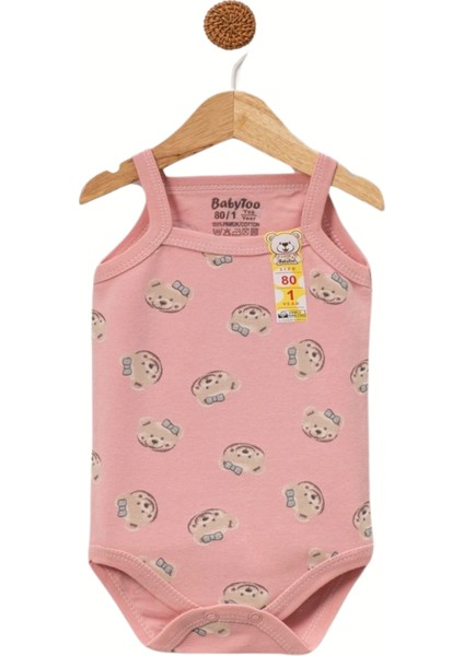 Ayıcık Baskılı Ip Askılı Kız Body