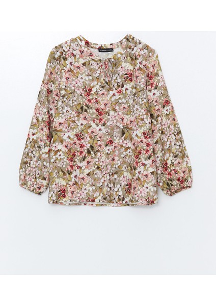 Yeni Sezon Bağlamalı Yaka Çiçekli Uzun Kollu Kadın Bluz indirimleri
