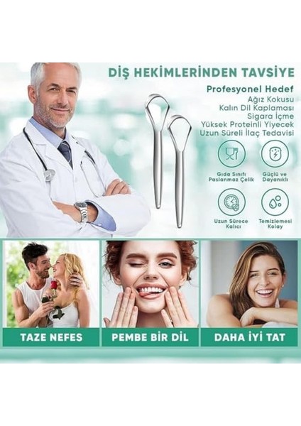 Dil Temizleme Kazıyıcı, Paslanmaz Çelik, Dil Temizleyici, Taze Nefes Bakım Kazıyıcı, Ağız Bakımı Için Mükemmel Kolay Kullanım fiyatları