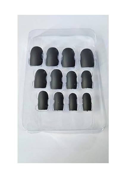 Gaman Mona Lady Takma Tırnak Siyah Renk Set Küt 12 Adet Kendinden Yapışkanlı modelleri