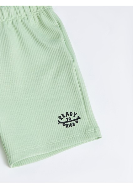 Yeni Sezon Beli Lastikli Baskılı Erkek Bebek Şort modelleri