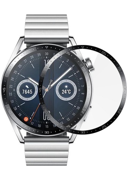 Gt3 46MM Tam Kaplayan Temperli Cam Full Ekran Koruyucu Siyah