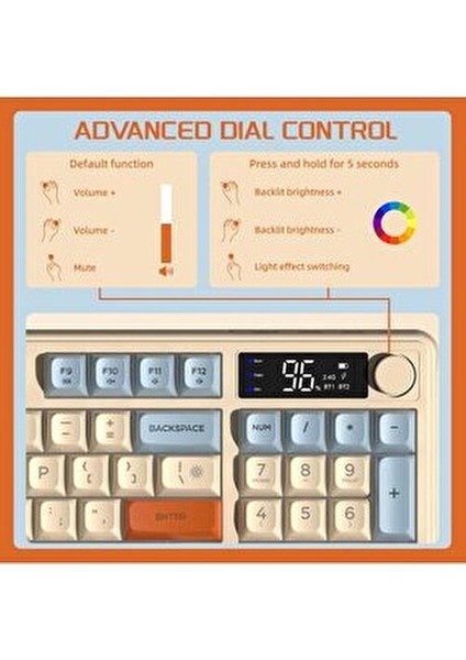 Freewolf M96 2.4g Bt5.0 Çift Bağlantılı Membran Oyun Klavyesi RGB Özellikli indirimleri