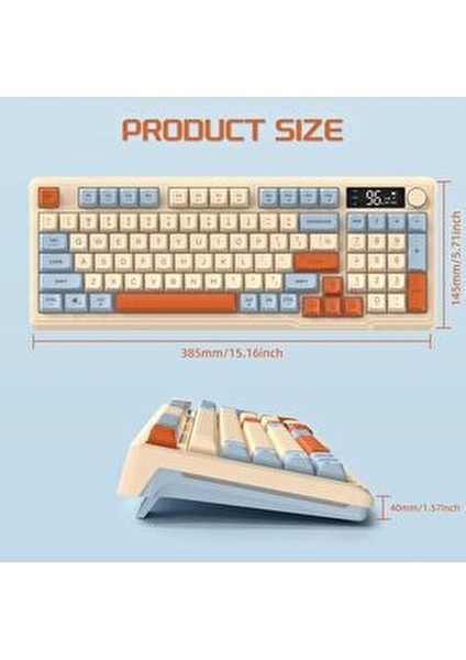 Freewolf M96 2.4g Bt5.0 Çift Bağlantılı Membran Oyun Klavyesi RGB Özellikli