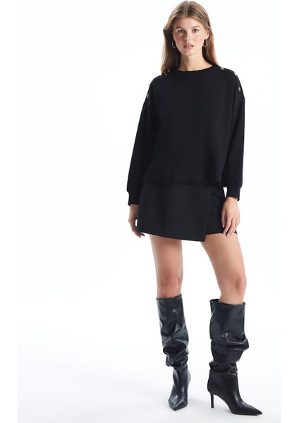 Yeni Sezon Bisiklet Yaka Oversize Kadın Sweatshirt fiyatları