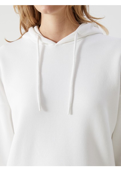 Yeni Sezon Kapüşonlu Düz Oversize Kadın Kalın Sweatshirt Tunik modelleri