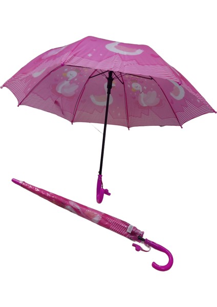 Eğlenceli Desenli Çocuk Şemsiyesi Düdüklü fırsatları