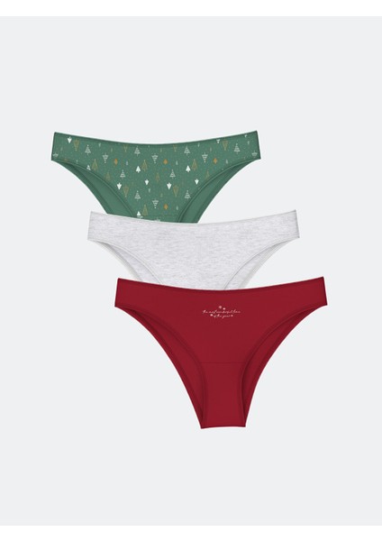 Yeni Sezon Yılbaşı Temalı Brazilian Külot 3'lü