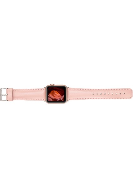 Apple Watch Uyumlu Deri Kordon 42-44-45MM Nu2 Pembe modelleri