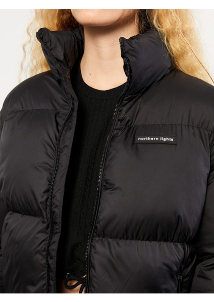 Yeni Sezon Dik Yaka Baskılı Uzun Kollu Kadın Şişme Mont fırsatları