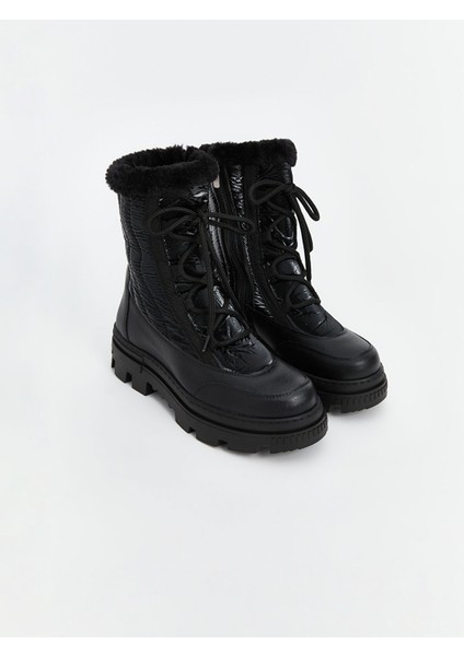 Yeni Sezon Bağcık ve Fermuarlı Kadın Kar Botu