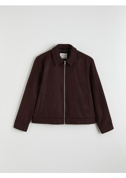 Yeni Sezon Standart Kalıp Gömlek Yaka Erkek Kaşe Mont