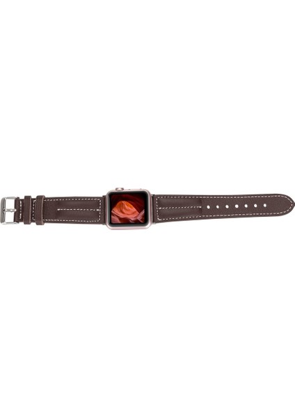 Apple Watch Uyumlu Deri Kordon 42-44-45MM Nm3-As3 Kahve modelleri