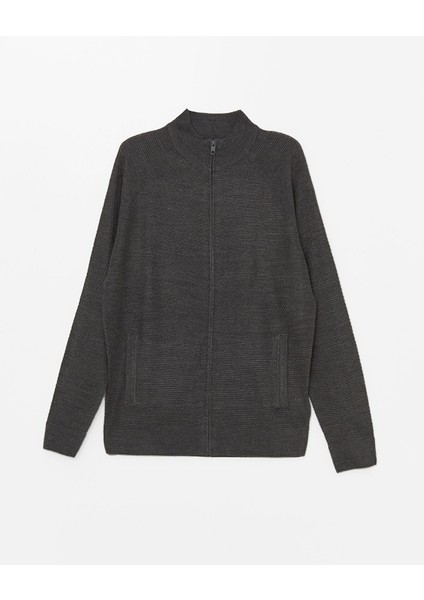 Yeni Sezon Standart Kalıp Dik Yaka Erkek Triko Hırka indirimleri