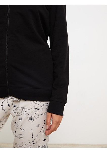 Yeni Sezon Kapüşonlu Düz Uzun Kollu Kadın Pijama Üst modelleri