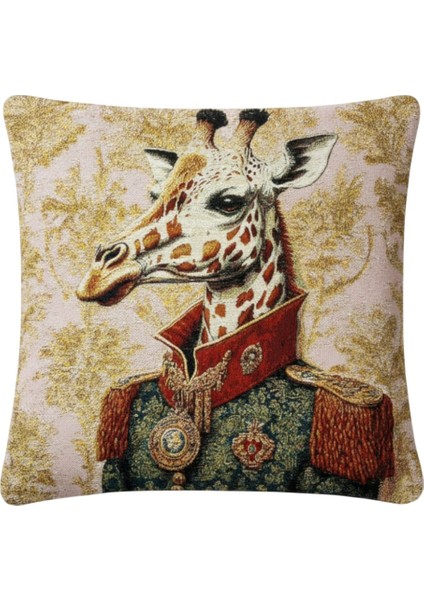 Jakarlı Dokuma Goblen Kırlent Kılıfı – 45X45 cm Biyeli ve Çift Taraflı Dekoratif Yastık