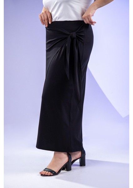 Kadın 3330332 Yan Bağlamalı Siyah Etek indirimleri
