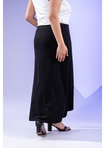 Kadın 3330332 Yan Bağlamalı Siyah Etek