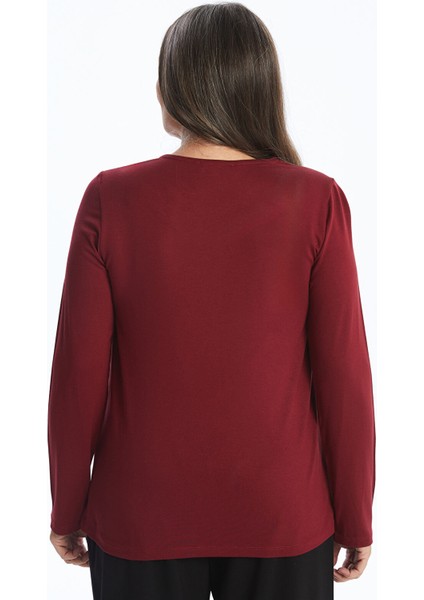 Yeni Sezon Bisiklet Yaka Parlak Taşlı Kadın Bluz fırsatları