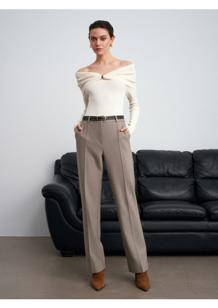 72208 Kemerli Melanjlı Kumaş Pantolon-Taş modelleri