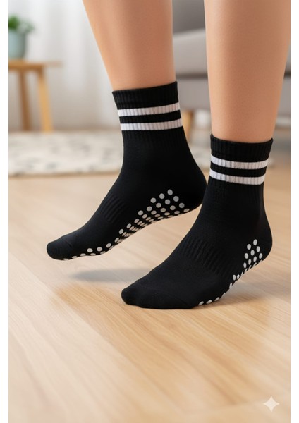 ; Abs Baskılı (Kaymaz Taban) Kısa Tenis Çorap 36-39 3'lü Paket modelleri