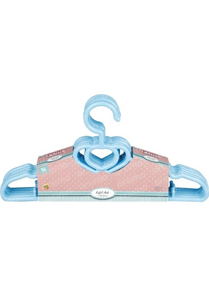 5&apos;li Kalpli Kıyafet Mont Askısı, Büyük Boy, 5 Adet, Mavi Kalın Askı Seti