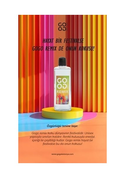 Gogo Remix Kolonya 250ML Cam Şişe modelleri
