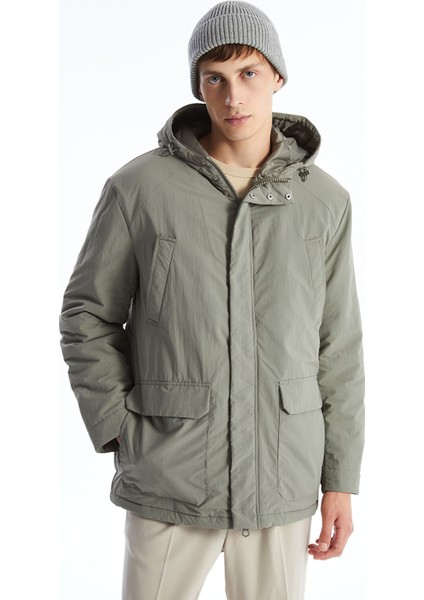 Yeni Sezon Standart Kalıp Kapüşonlu Erkek Mont