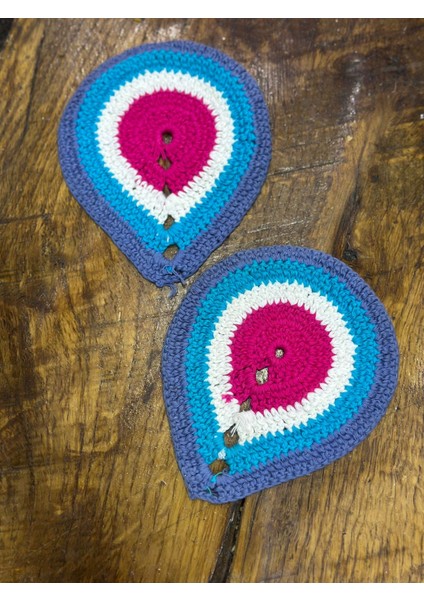 2 Li Örme Göz Arma Dikiş Aplike 14X11 cm