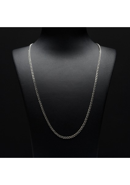 70 Mikron Rodyum Gurmet Gümüş Zincir