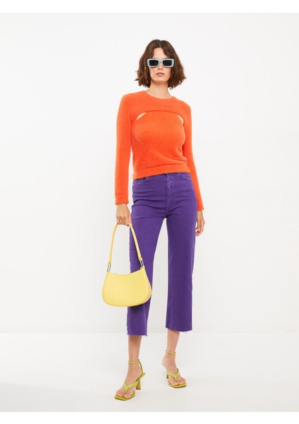 Yeni Sezon Bisiklet Yaka Düz Uzun Kollu Kadın Triko Kazak modelleri