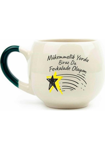 Yordu Da Fevkalade Olayım Krem Parlak Balon Kupa No:2 - Hediye Seramik Kupa