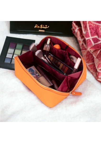 Ella Kadın Seyahat Kozmetik Bakım Makyaj Çantası Organizer Orange modelleri