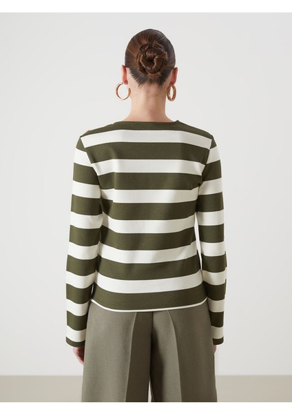 Yeni Sezon Bisiklet Yaka Çizgili Kadın Tişört indirimleri