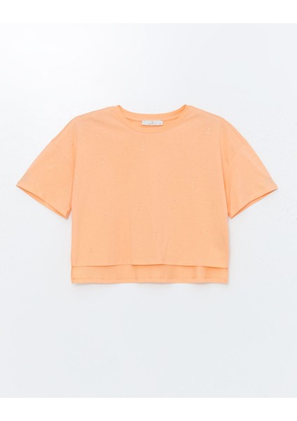 Yeni Sezon Bisiklet Yaka Taşlı Kadın Crop indirimleri