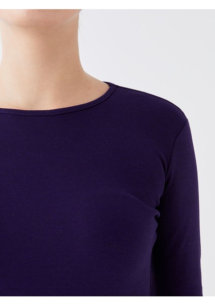 Yeni Sezon Bisiklet Yaka Düz Uzun Kollu Kadın Tişört fırsatları