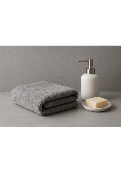 Premıum Amerıkan Pamuk Gri Siyah Kırçıllı Havlu 100X175 1000 Gram modelleri