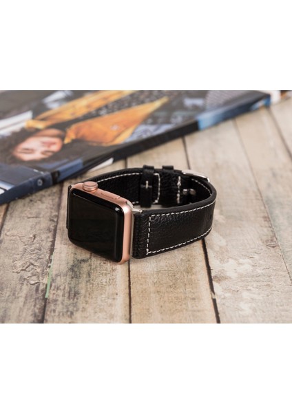 Apple Watch Uyumlu Deri Kordon 42-44-45MM Nm4-As1 Siyah fiyatları