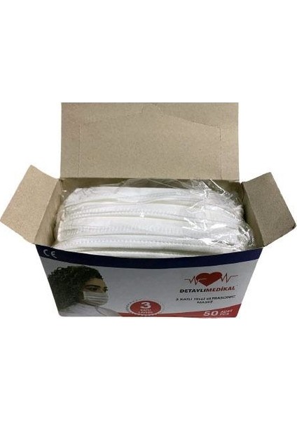 Üç Katlı Filtreli Tek Kullanımlık Full Ultrasonic Maske 50'li